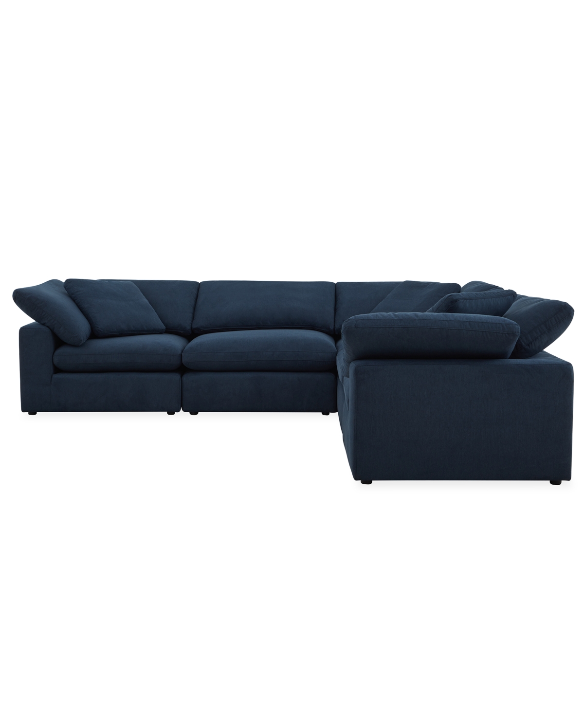 Macy's Fog 5-pc Fabric L Sectional In Blue
