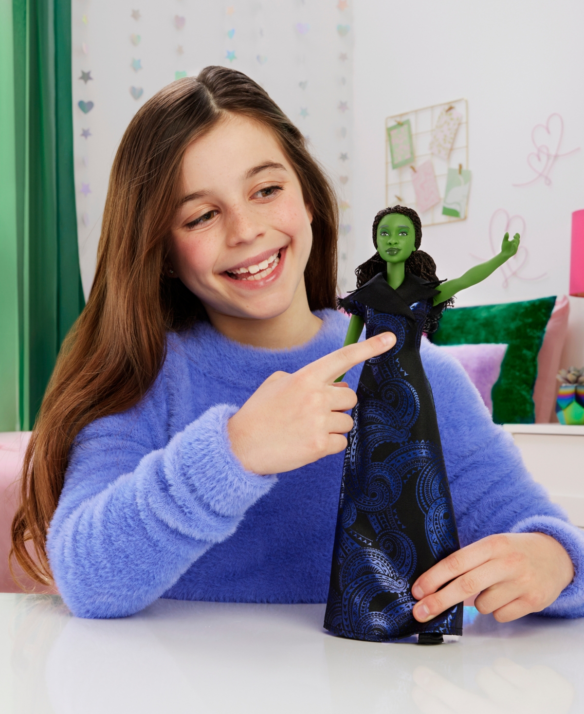 Wicked Universal Pictures  For Good Singing Elphaba Doll In Blue