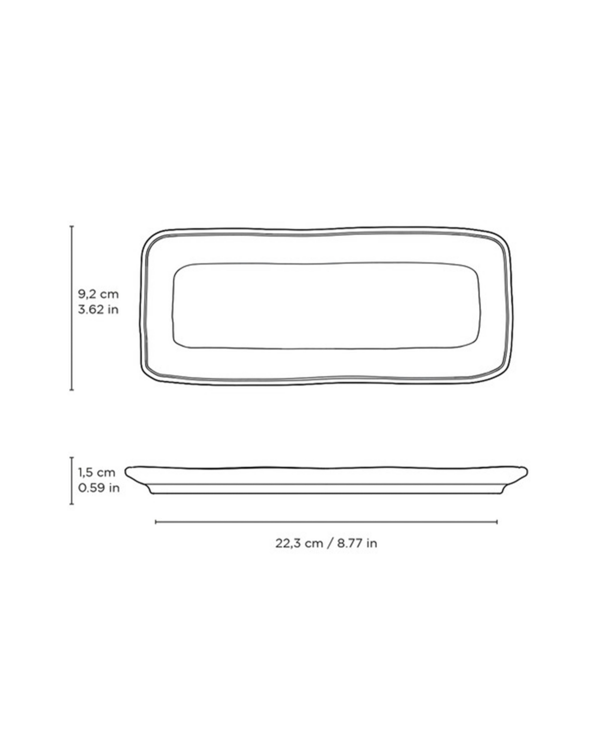 Porto Brasil 8.6" Stoneware Rectangular Platters, Set Of 4 In Green