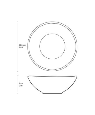 Stoneware Linhas Salad Bowls, Set of 6