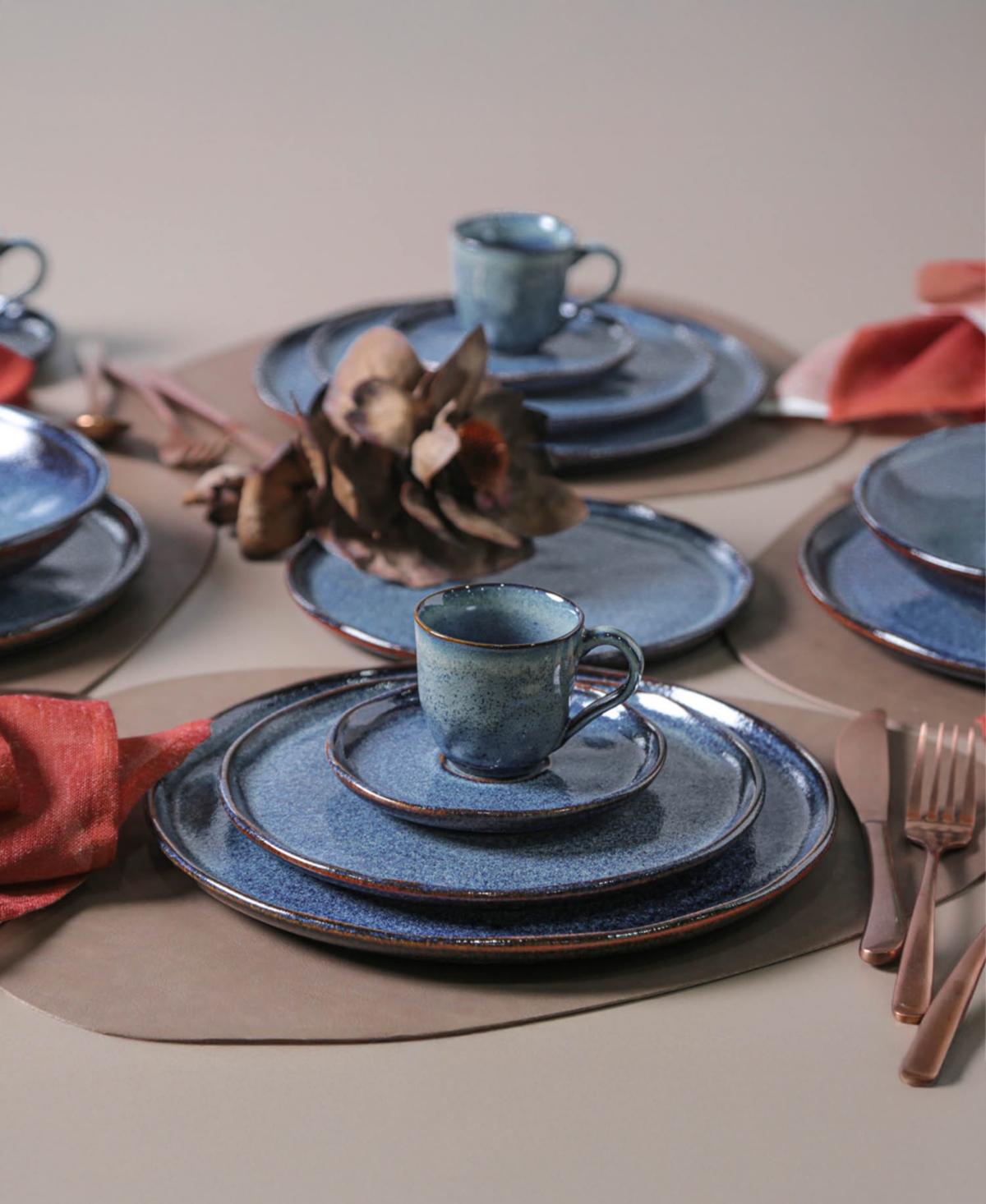Porto Brasil Stoneware Dessert Plates, Set Of 6 In Brown