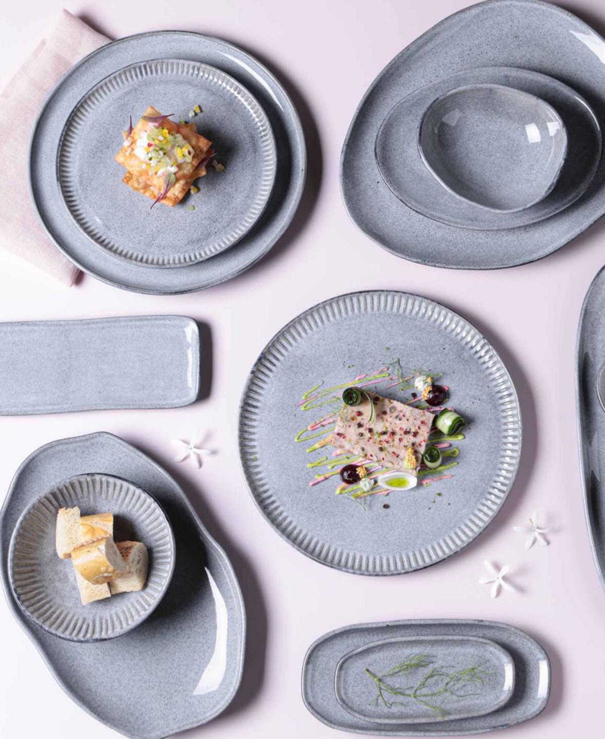 Porto Brasil Stoneware Dinner Plates, Set Of 6 In Gray