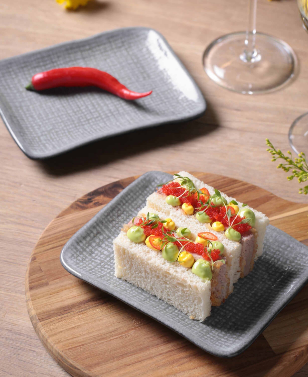 Porto Brasil 7" Stoneware Rectangular Juta Platters, Set Of 4 In Gray