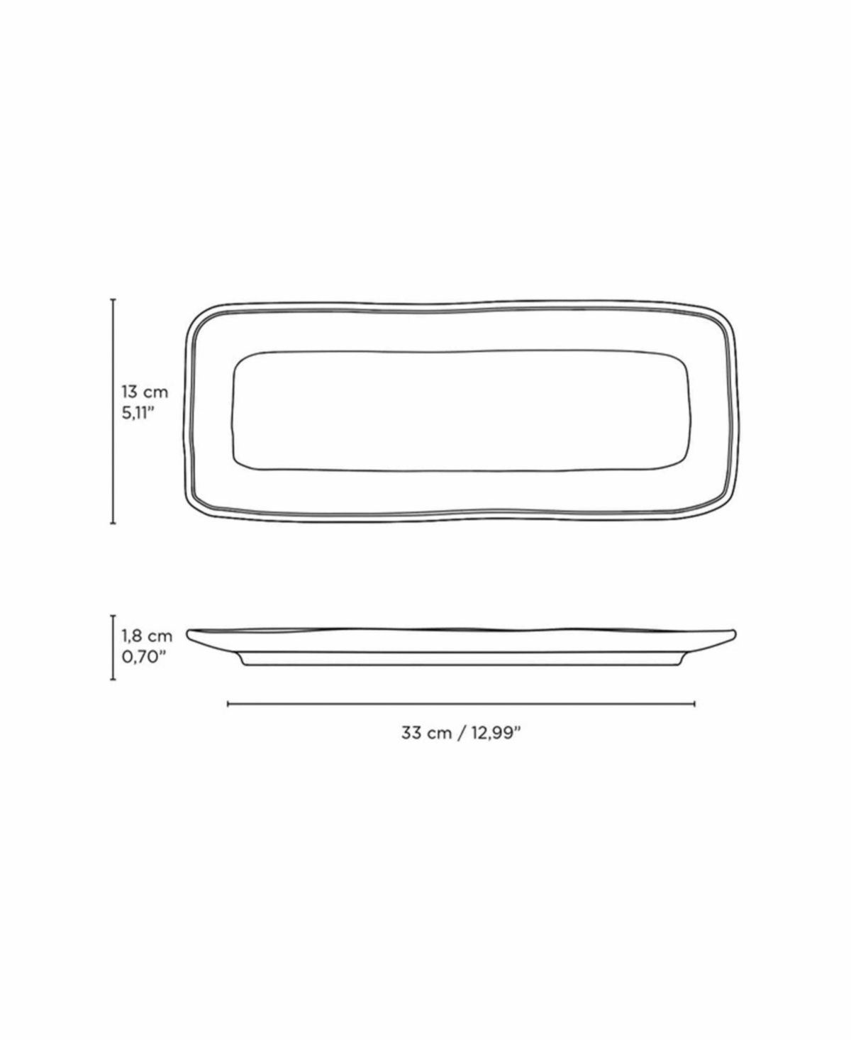 Porto Brasil Rectangular Platter Medium Set Of 4 In Gray