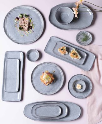 8.6" Stoneware Rectangular Platters, Set of 4