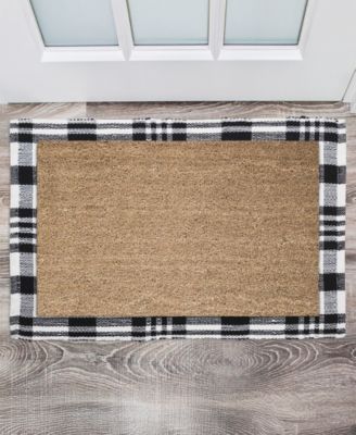 Plaid Indoor and Outdoor Layering Rug, 24" x 36"