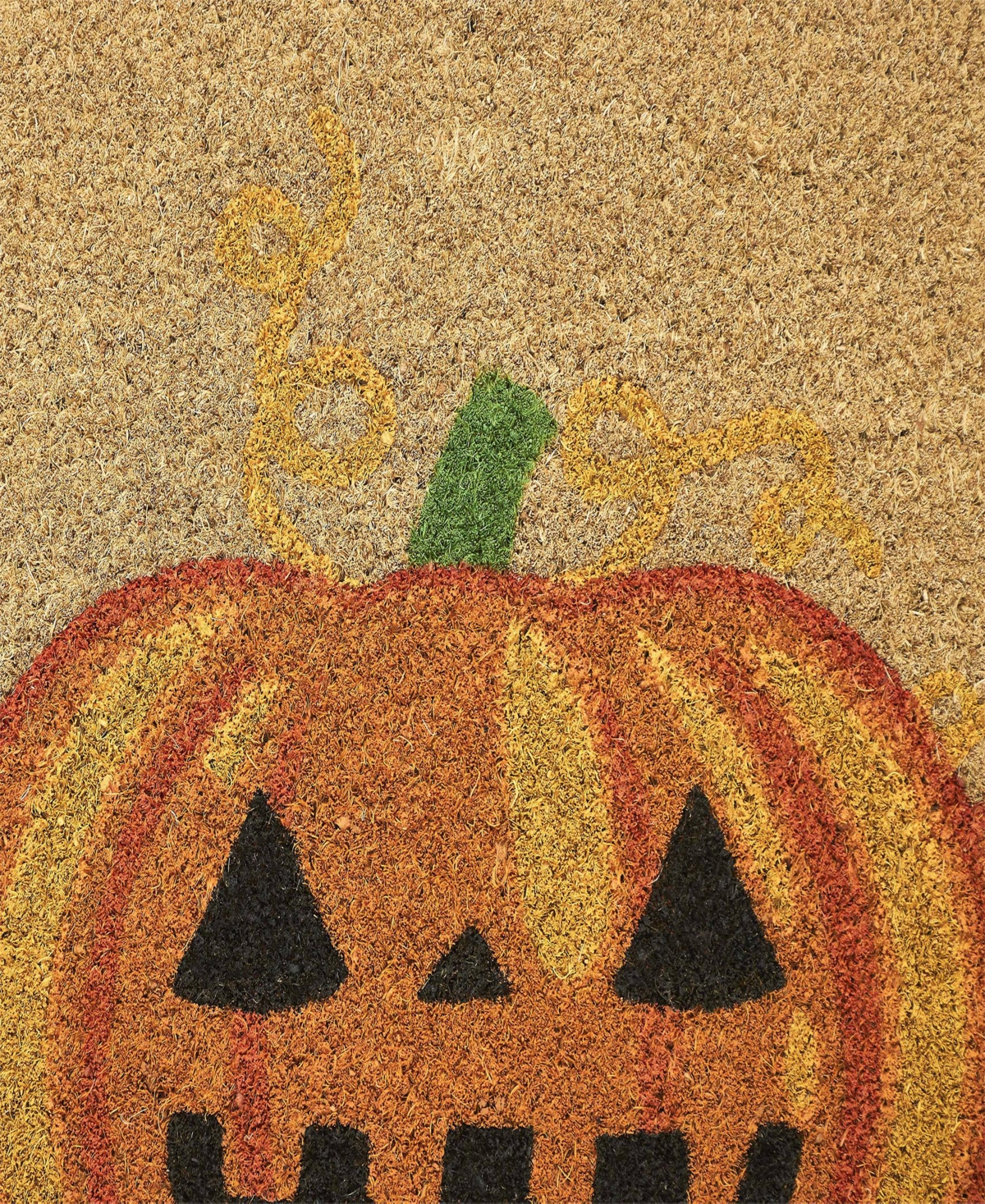 Vcny Home Three Pumpkins Halloween Outdoor Coir Doormat, 18" x 30"