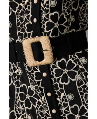 Women's Long Sleeve Belted Shirt Dress