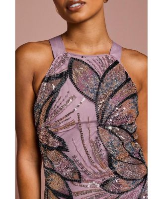 Petite Beaded Column Midi Dress