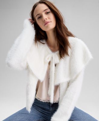 Women's Eyelash Cape Sweater, Macy's Exclusive