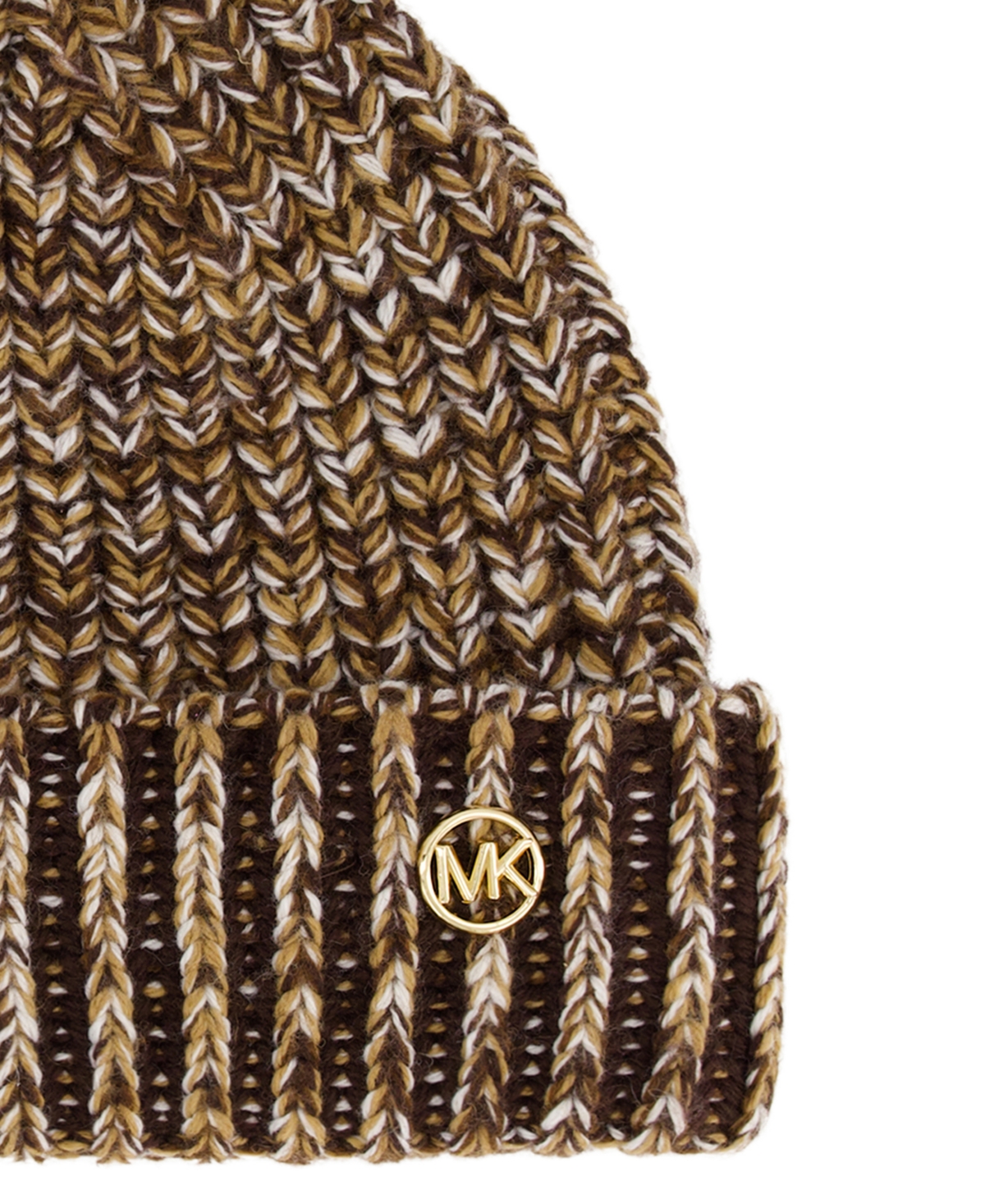 Michael Kors Michael  Women's Plaited Marl Cuff Beanie In Brown