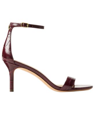 Women's Allie Mid-Heel Crocodile-Embossed Sandals