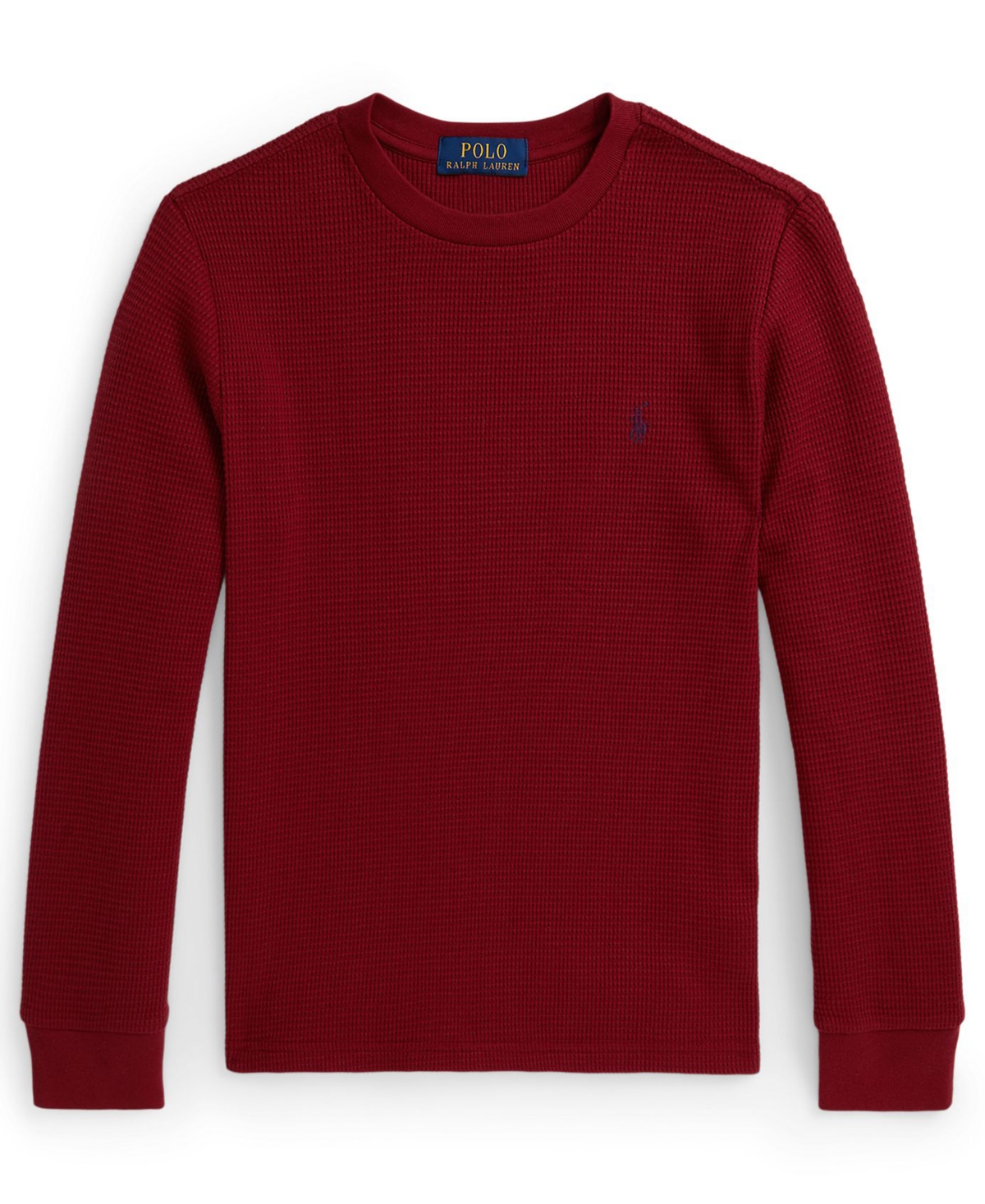 Polo Ralph Lauren Big Boys Waffle-Knit Cotton Long-Sleeve Tee