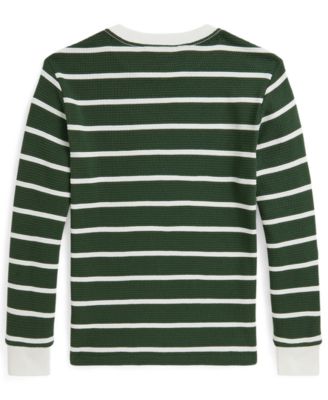 Boys 8-20 Striped Waffle Cotton Long-Sleeve T-Shirt