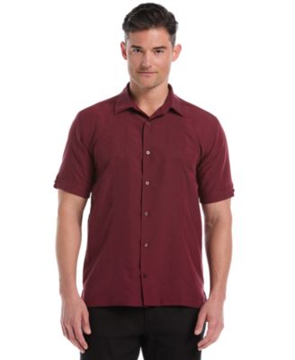 Cubavera - Men's Tonal Argyle Embroidery Short Sleeve Shirt