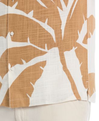 Men's Large Palm Print Short Sleeves Shirt