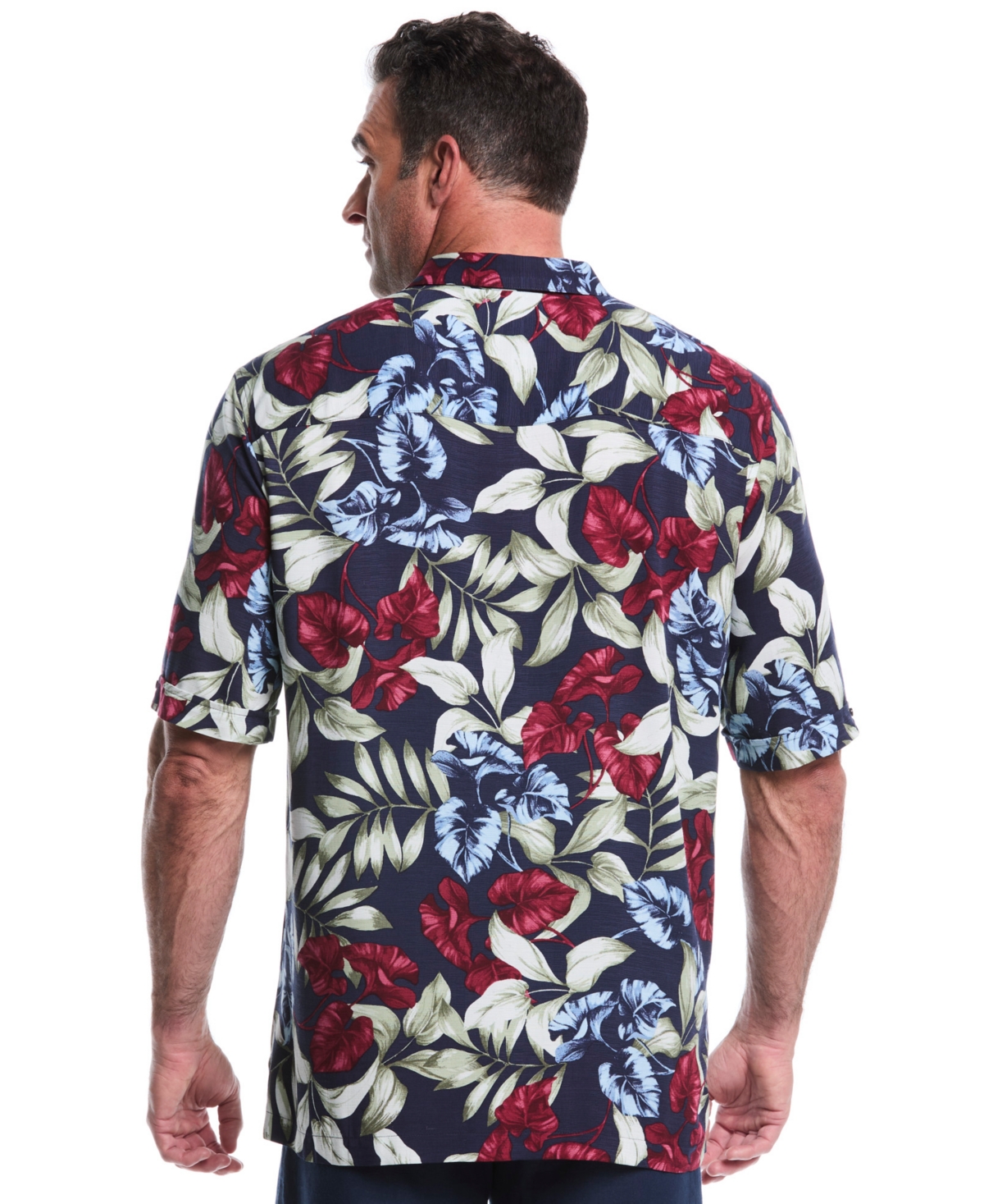 Cubavera Men's Big & Tall Short Sleeves Floral Print Shirt In Blue