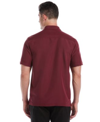 Men's Tonal Argyle Embroidery Short Sleeve Shirt