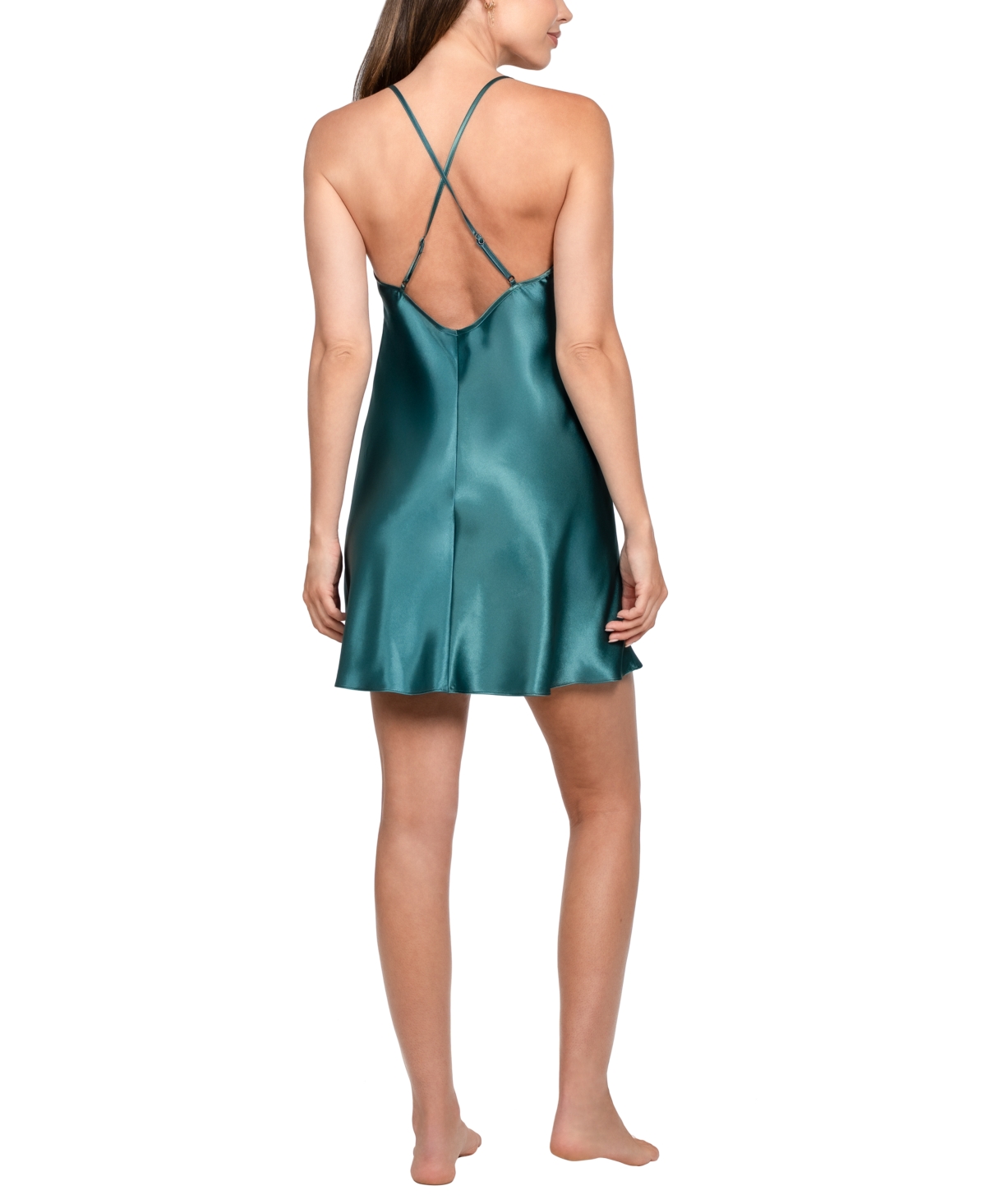 Linea Donatella Women's 2-piece Estrella Sleeveless Chemise And Wrapper Set In Green