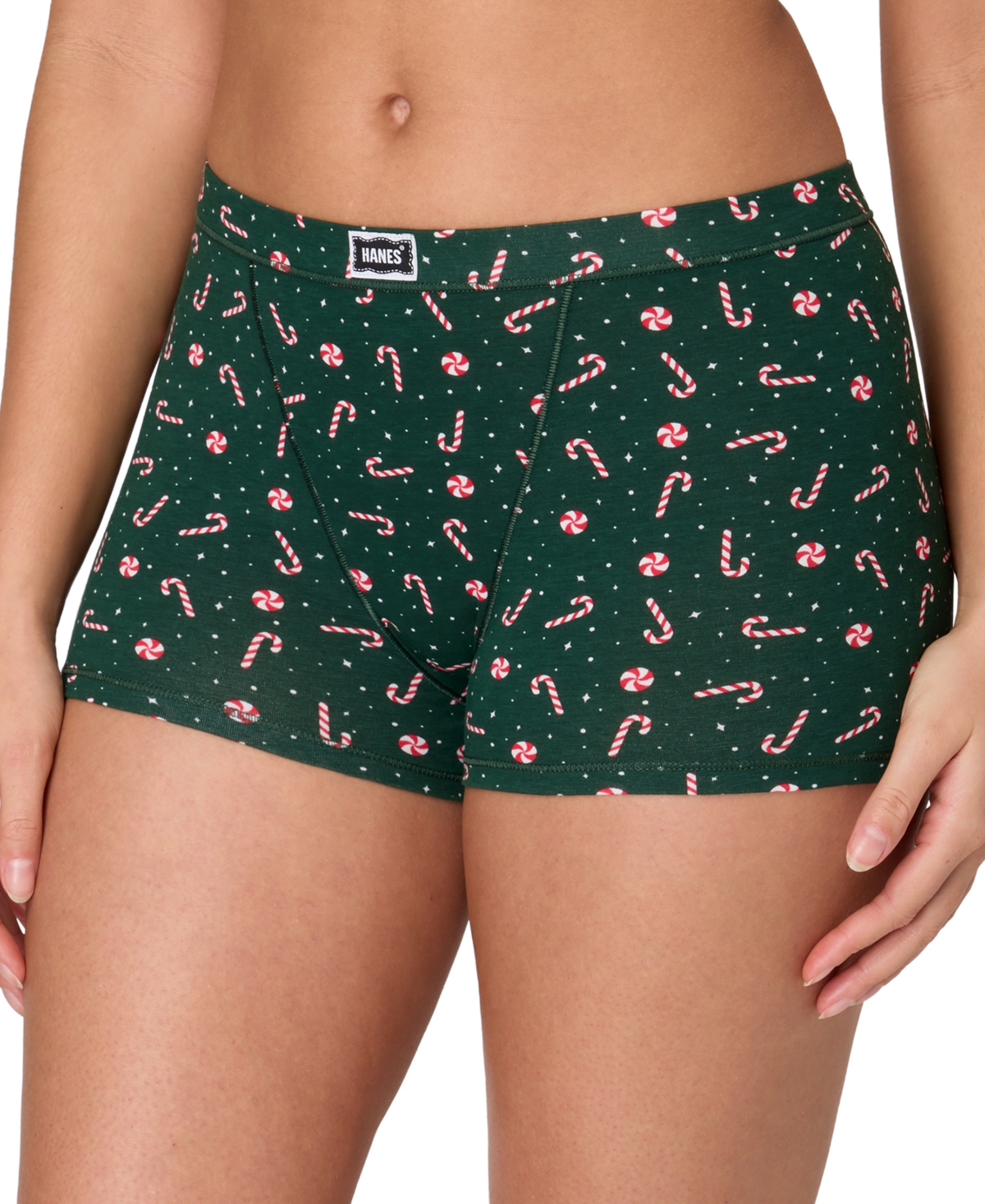 Hanes Women's 4-piece Boxer Brief Underwear Assorted Bonus Pack In Green