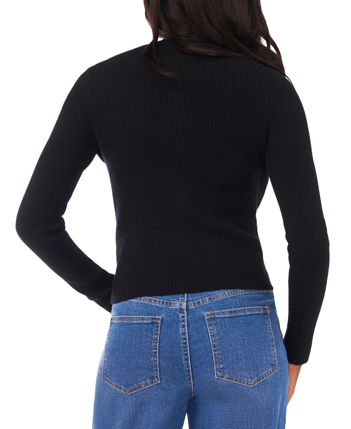 1.state Women's Fitted Cropped V-Neck Top