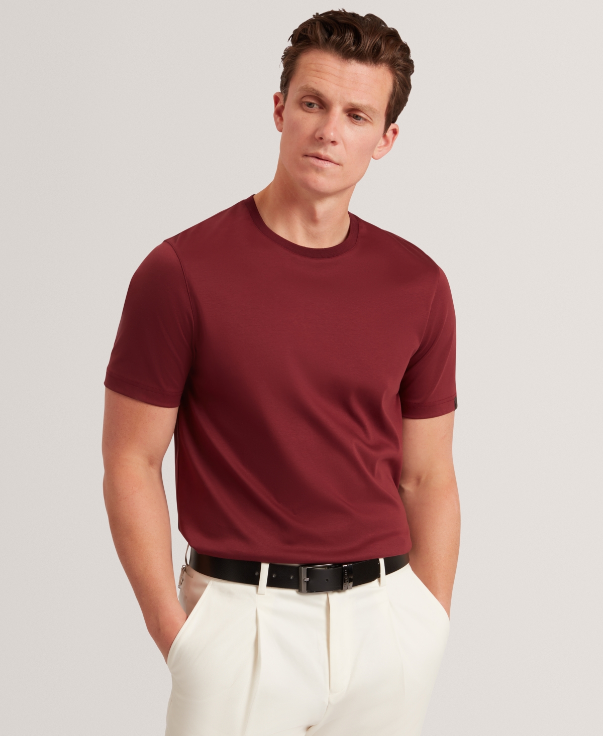 Ted Baker Men's Konrrad Short Sleeve Soft Touch T-shirt In Burgundy