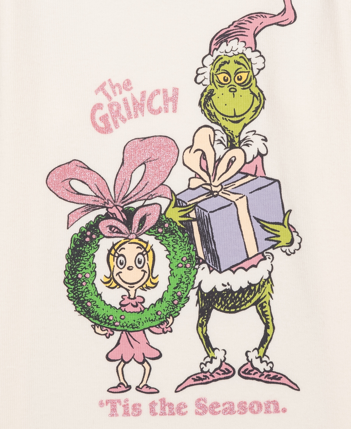 The Grinch Girls 2t-6x 2-piece Long Sleeve Top And Skirt Set In Pink