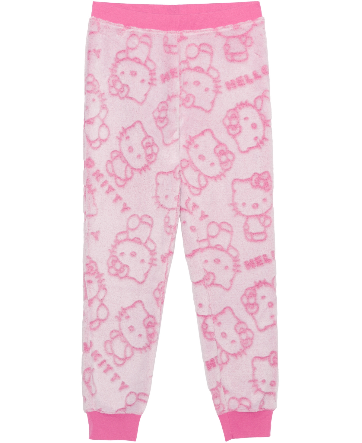 Hello Kitty Girls 7-14 Debossed Plush Jogger Pants In Pink