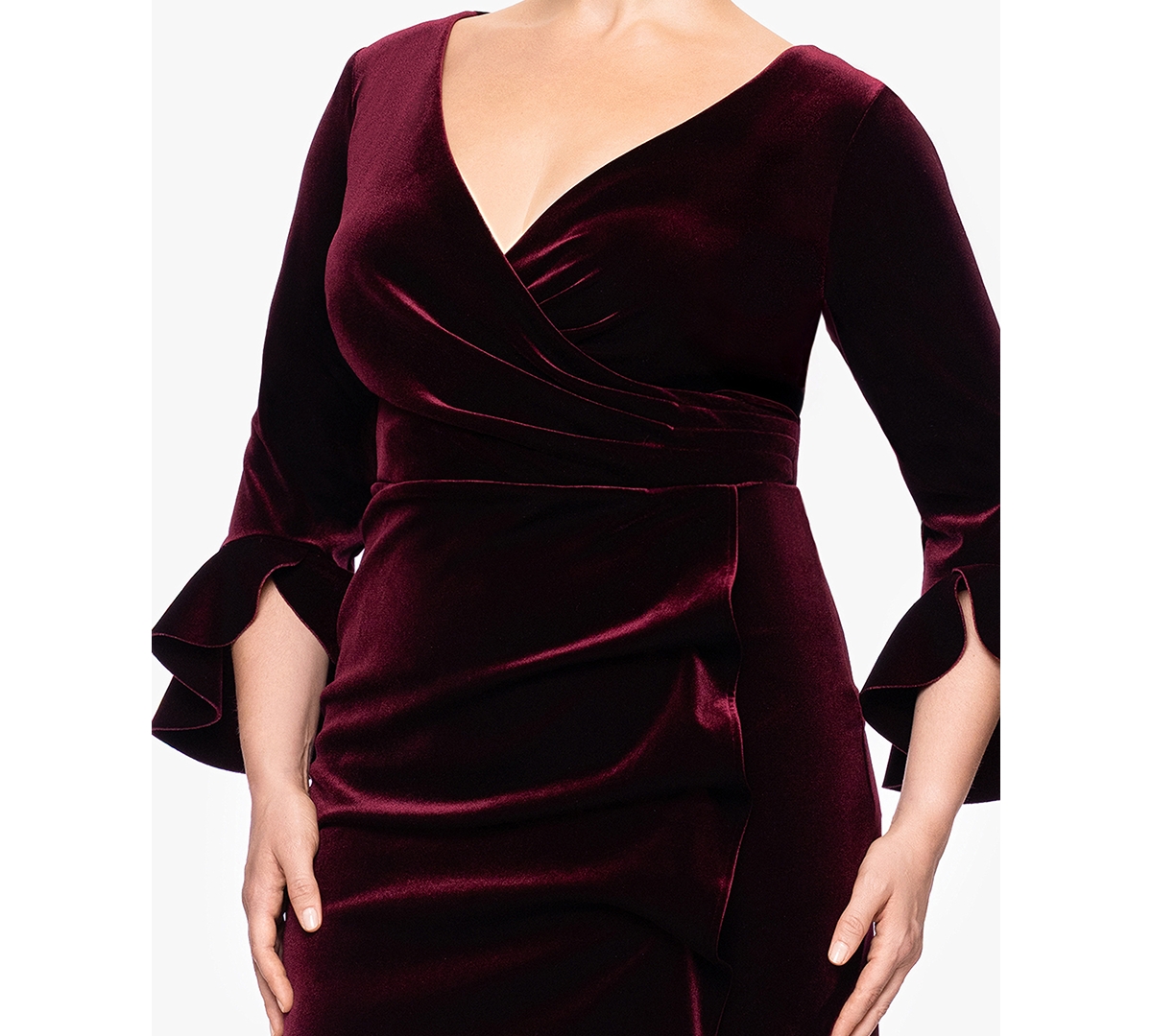 Betsy & Adam Plus Size Sheath Long Sleeves Dress In Multi