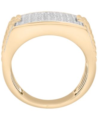 Men's Diamond (1 ct. t.w.) Multi-Row Ring in 10k Yellow Gold