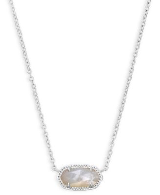 2-Piece Imitation Pearl Elisa Pendant Necklace and Mikki Huggie Earrings in Silver-Tone Rhodium Over Brass Set