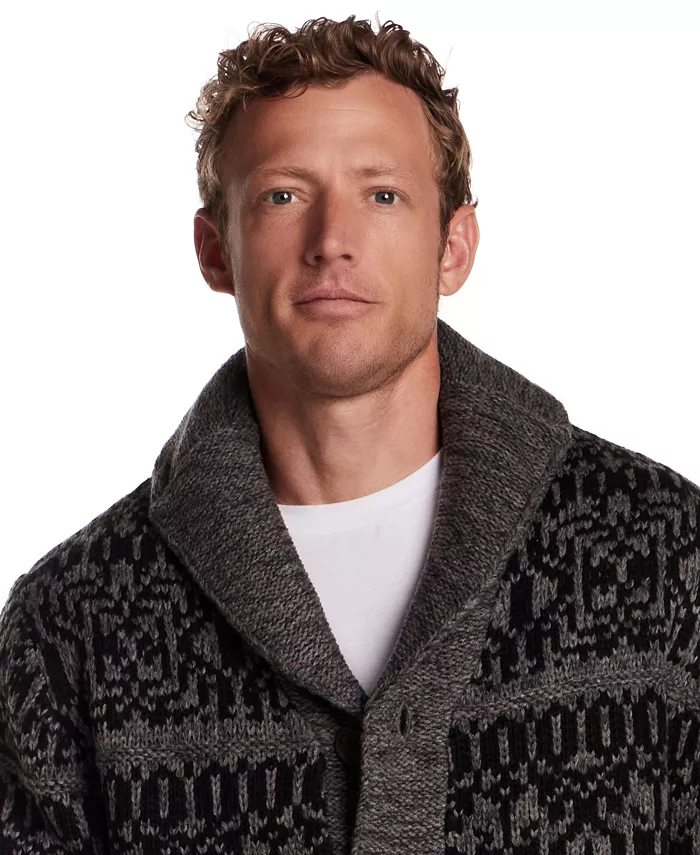 Men's Norwegian Shawl Collar Cardigan Sweater - thumbnail 3