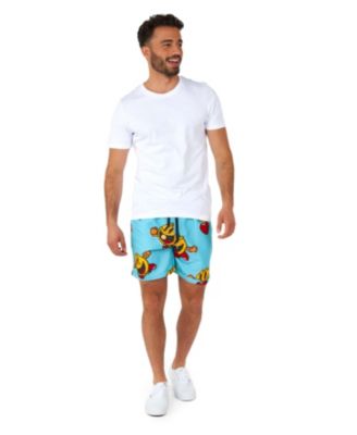 Men's Hawaiian 2 Piece Set - PAC-MAN Summer Beach Swim Wear Slim Fit - Includes Short Sleeve Shirt and Shorts