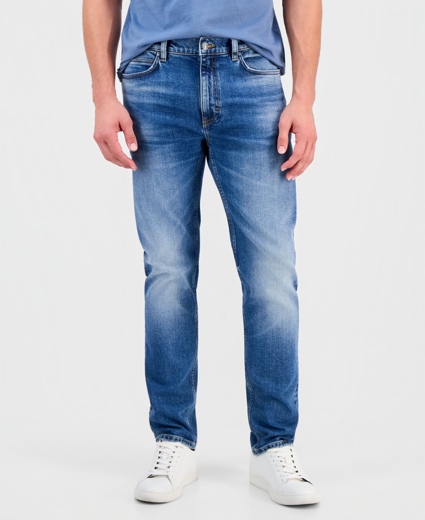 Мужские джинсы Hugo Boss 708 Straight-Fit, цвет: Синий — фото 2