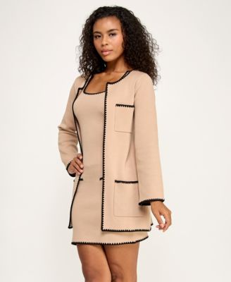 Juniors' 2-Piece Sleeveless Sweater Dress