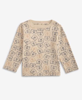 First Impressions - Boys Toddler 2T-4T Long-Sleeve Bear-Print T-Shirt,