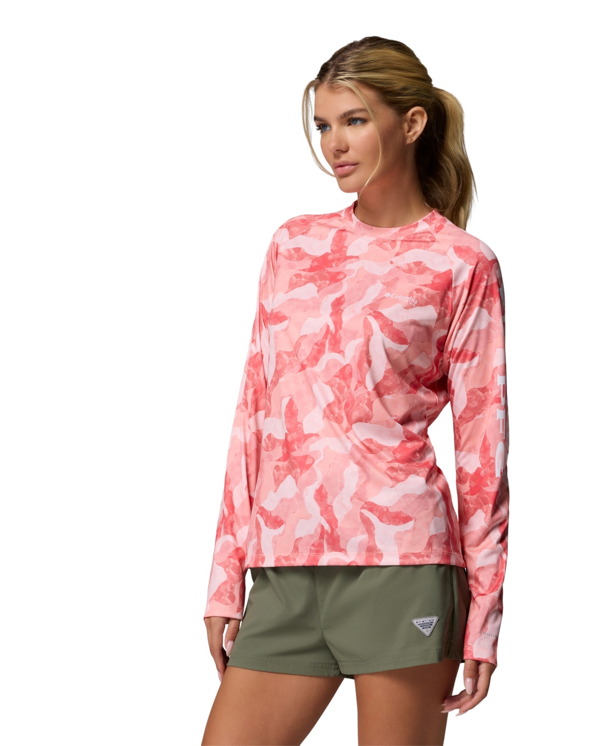 Columbia Women's Pfg Super Tidal Tee Omni-shade T-shirt In Pink