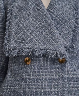 Women's Shawl Collar Fringe Detail Wrap Jacket