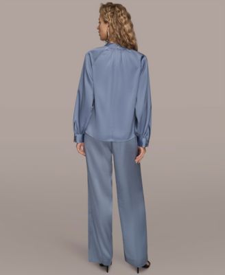 Women's Printed Long Sleeve Mock Neck Top