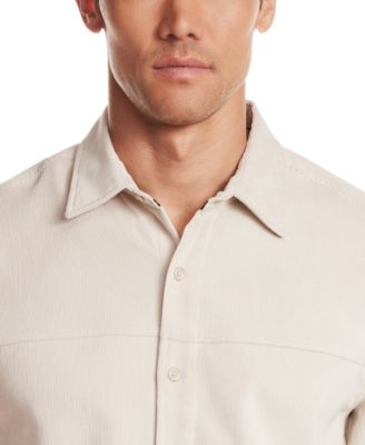 Men's Long-Sleeve Button Down Solid Cord Shirt