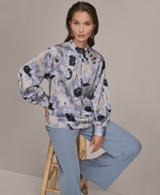 Women's Printed Mock Neck Top