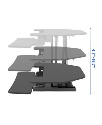 M7 Series 36"W Manual Corner Adjustable Standing Desk Converter, Black