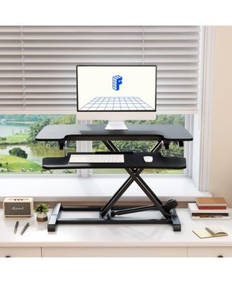 M7 Series 32"W Manual Adjustable Standing Desk Converter, Black