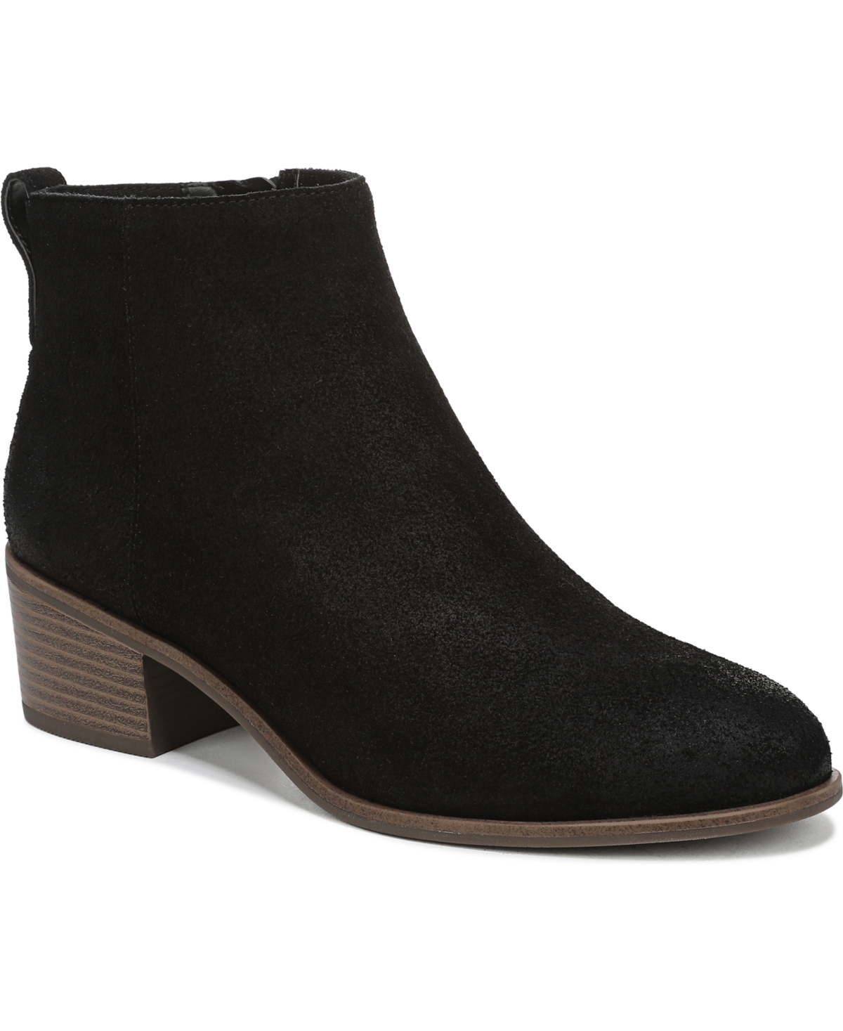 Dr. Scholl's Women's Anya Stacked Block Heel Zip Short Boots In Black