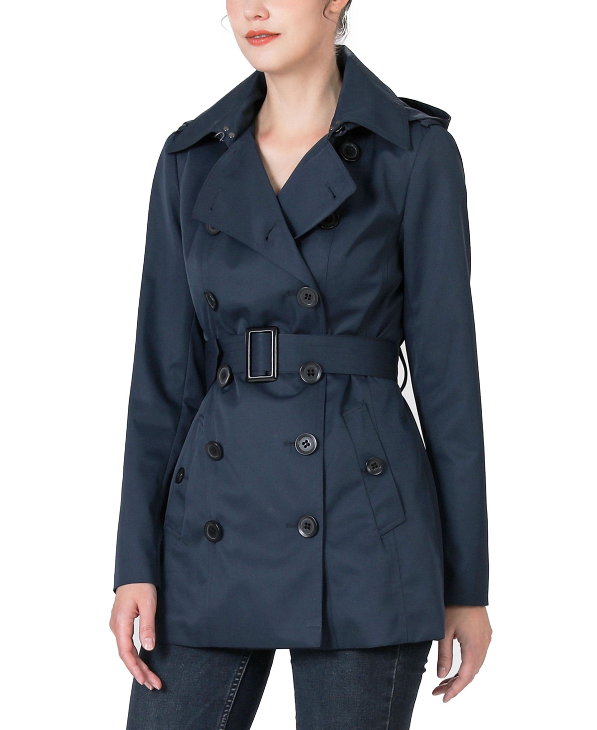 kimi + kai Women's Classic Short Trench Coat