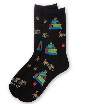 Women's Pile Of Gifts Holiday Crew Socks