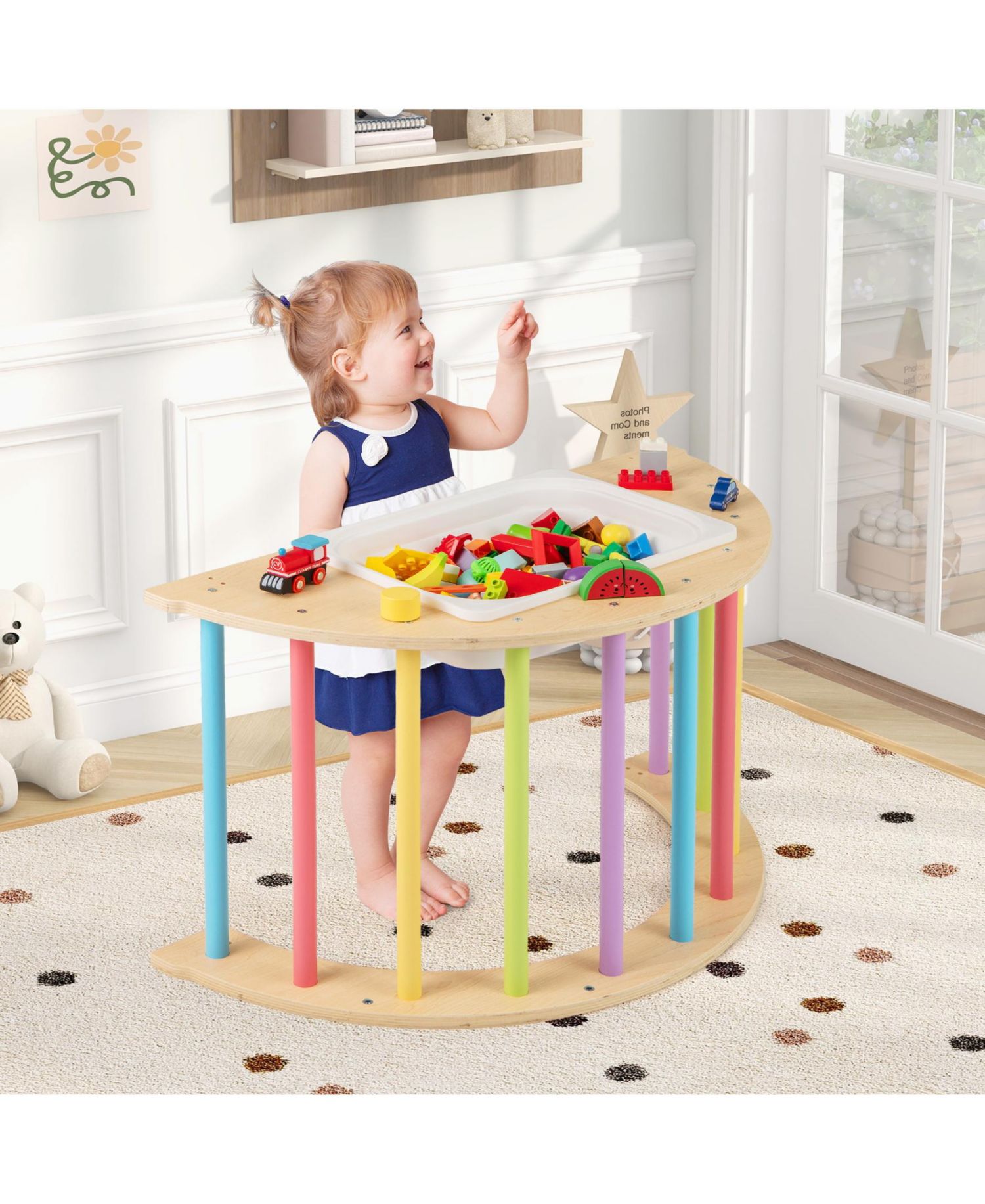 Wooden 6-in-1 Climbing Arch Playset