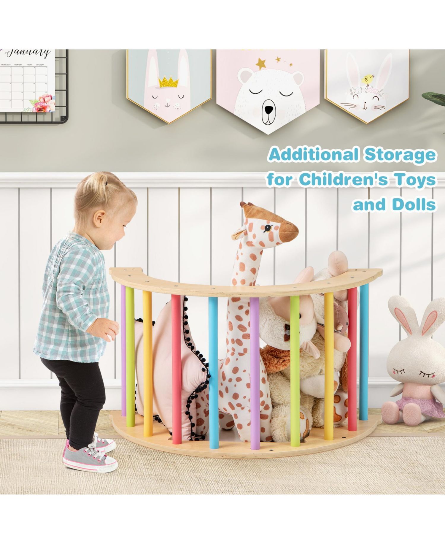 Wooden 6-in-1 Climbing Arch Playset