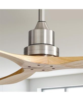 52-inch Modern Sand Nickel 3 Blades Walnut Ceiling Fan with 6 Speed Remote control and Timing and Forward Reverse Rotation Function for Indoor