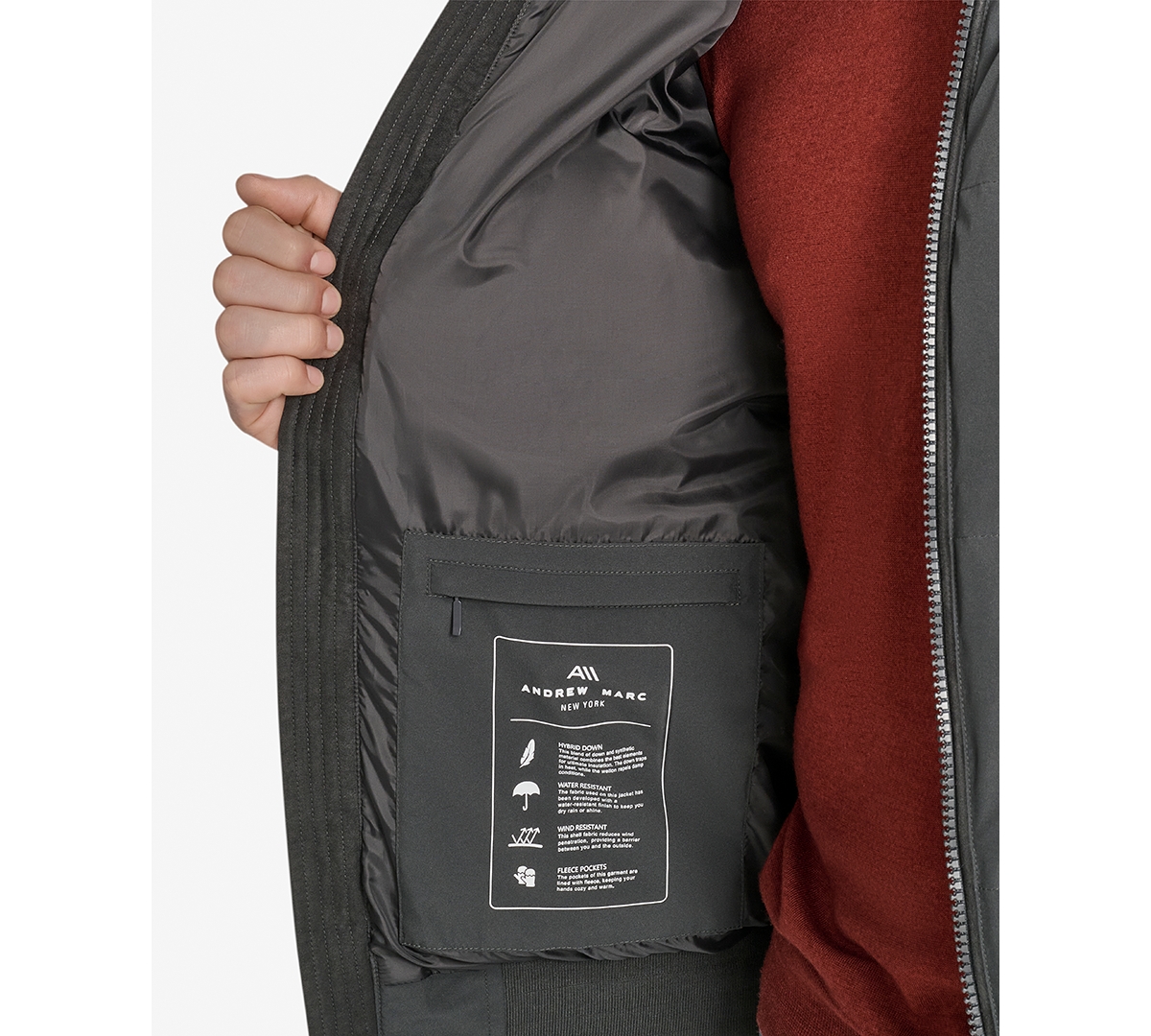 Marc New York Men's Langham Long Sleeves Bomber Jacket In Gray